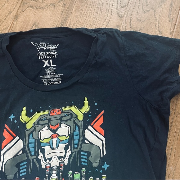 Voltron Legendary Defender Space Lootwear Exclusive Black T-Shirt 100% Cotton XL - Picture 2 of 4
